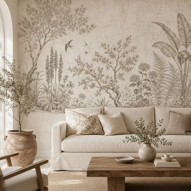Jardin crème — papier peint panoramique