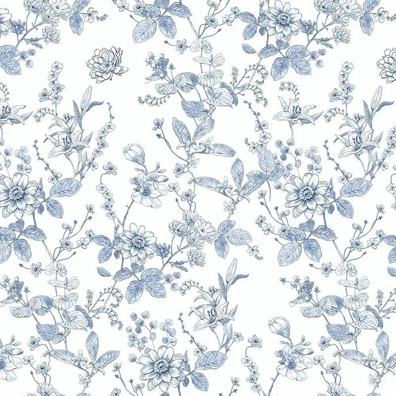 Azurblaue Blüten — Tapete als Rollenware