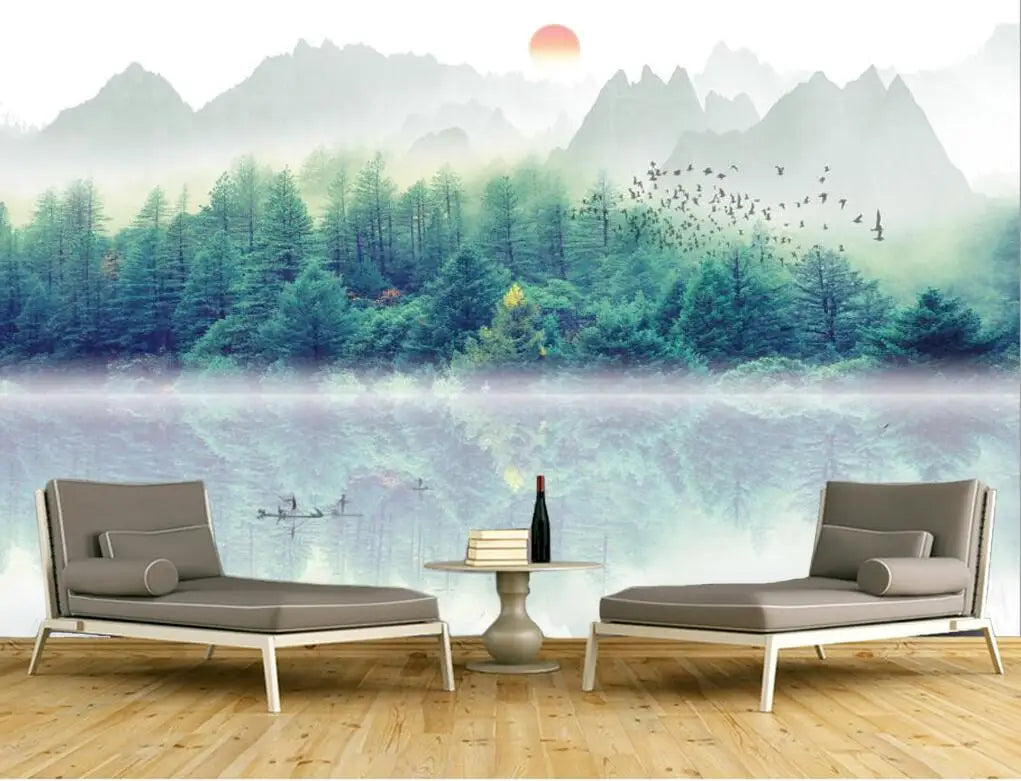 Envol dans la brume — papier peint panoramique