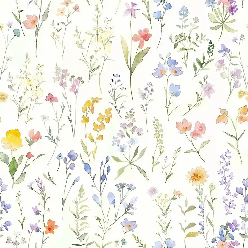 Prairie aquarelle — papier peint en rouleau