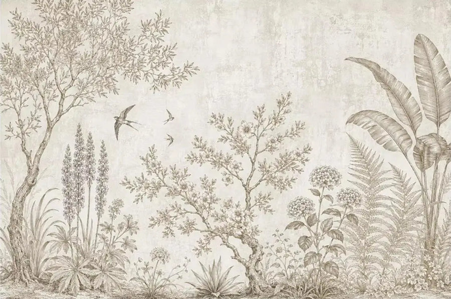 Jardin crème — papier peint panoramique