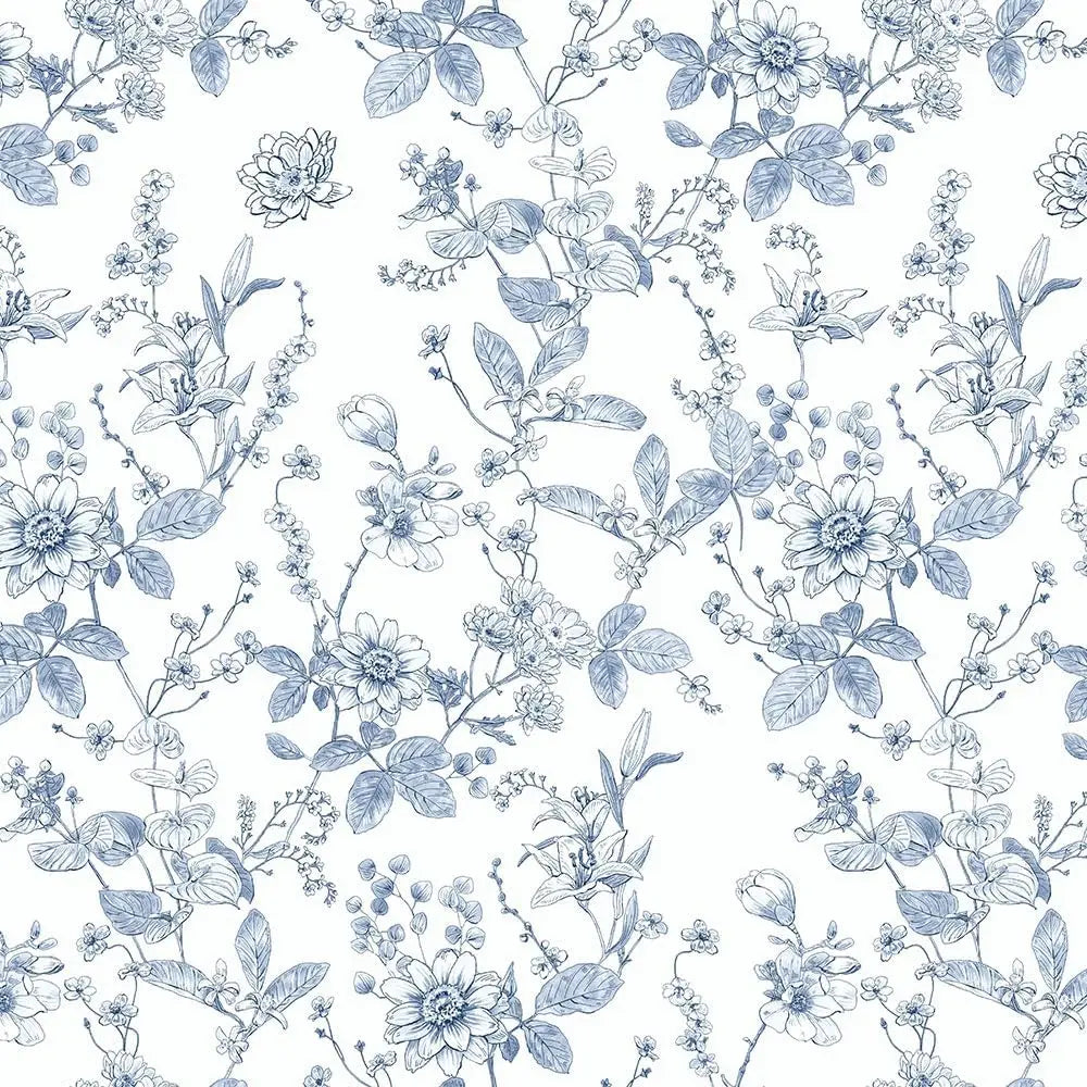 Fleurs d’azur — papier peint en rouleau