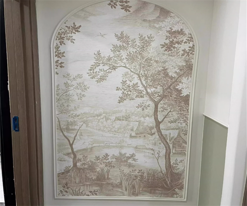 Paysage gravé — papier peint panoramique