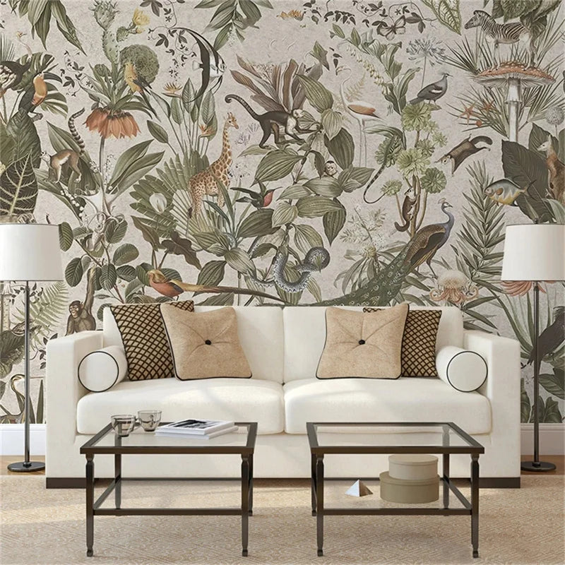 Bestiaire tropical — papier peint panoramique