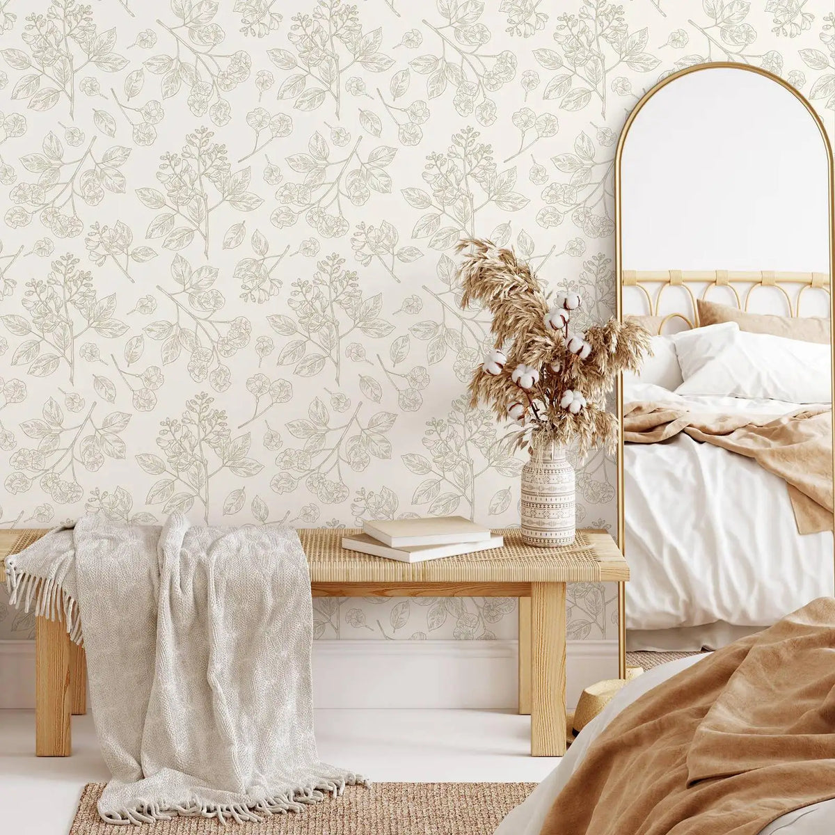 Herbier champêtre — papier peint botanique — visuel 1