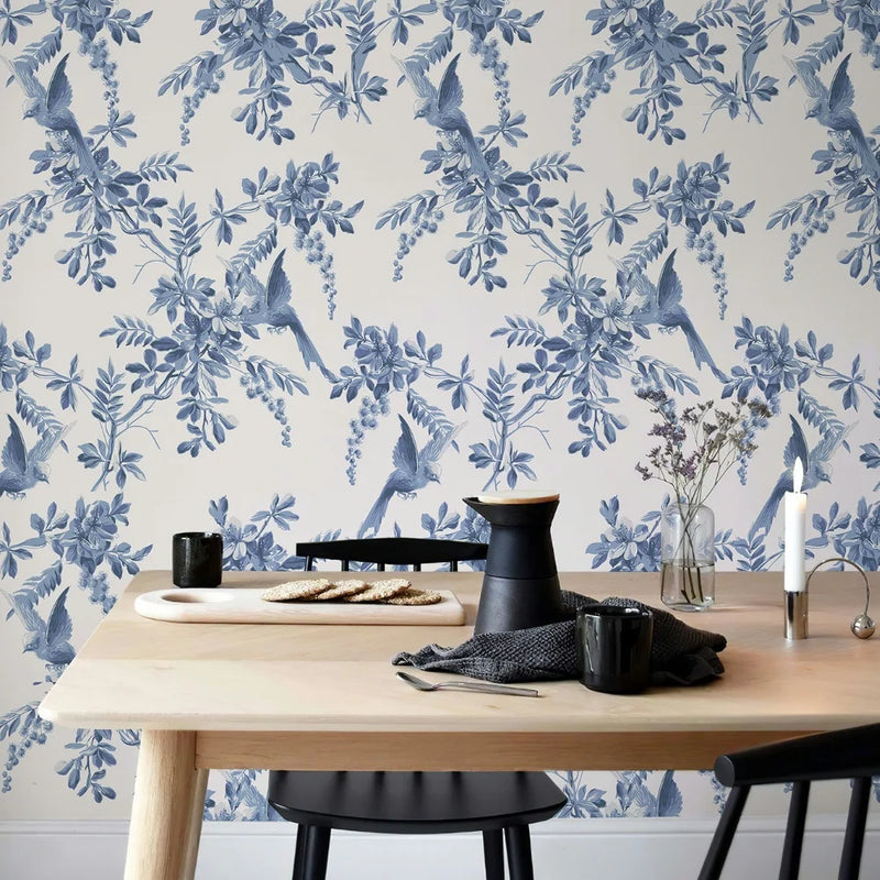 Blaue Vögel — selbstklebende Tapete