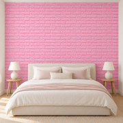 Revêtement mural Briques de caractère, Rose, en situation dans une chambre.