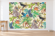 Bestiaire tropical — motif 2, papier peint dans un bureau