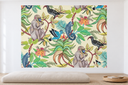 Bestiaire tropical — motif 2, papier peint dans un salon