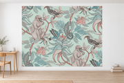 Bestiaire tropical — motif 4, papier peint dans un bureau