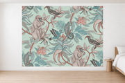Bestiaire tropical — motif 4, papier peint dans une chambre