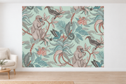 Bestiaire tropical — motif 4, papier peint dans un salon