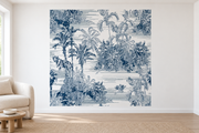 Bestiaire tropical — motif 6, papier peint dans un salon