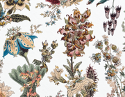 Bestiaire tropical — motif 8, détail de la fleur ocre et rose du papier peint