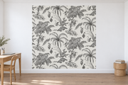 Bestiaire tropical — motif 9, papier peint dans un bureau