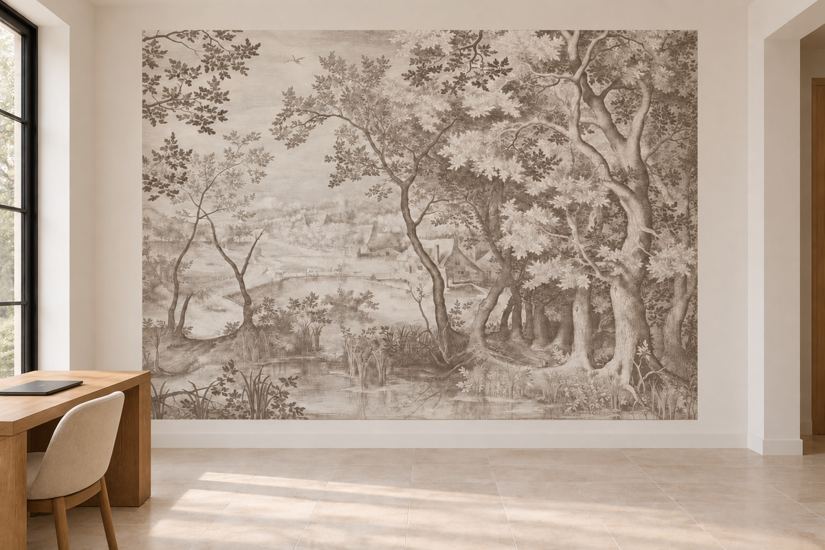Bois de brume — Motif 1, décor panoramique dans un bureau