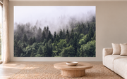 Envol dans la brume — motif 13, papier peint panoramique dans un salon