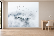 Envol dans la brume — motif 17, papier peint panoramique dans un bureau