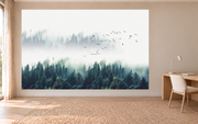 Envol dans la brume — motif 18, papier peint panoramique dans un bureau