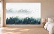 Envol dans la brume — motif 18, papier peint panoramique dans une chambre
