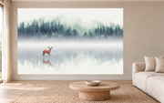 Envol dans la brume — motif 4, papier peint panoramique dans un salon