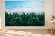 Envol dans la brume — motif 6, papier peint panoramique dans un bureau