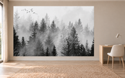 Envol dans la brume — motif 7, papier peint panoramique dans un bureau