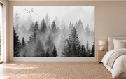 Envol dans la brume — motif 7, papier peint panoramique dans une chambre