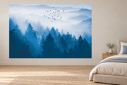 Envol dans la brume — motif 8, papier peint panoramique dans une chambre