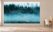 Envol dans la brume — motif 9, papier peint panoramique dans un bureau