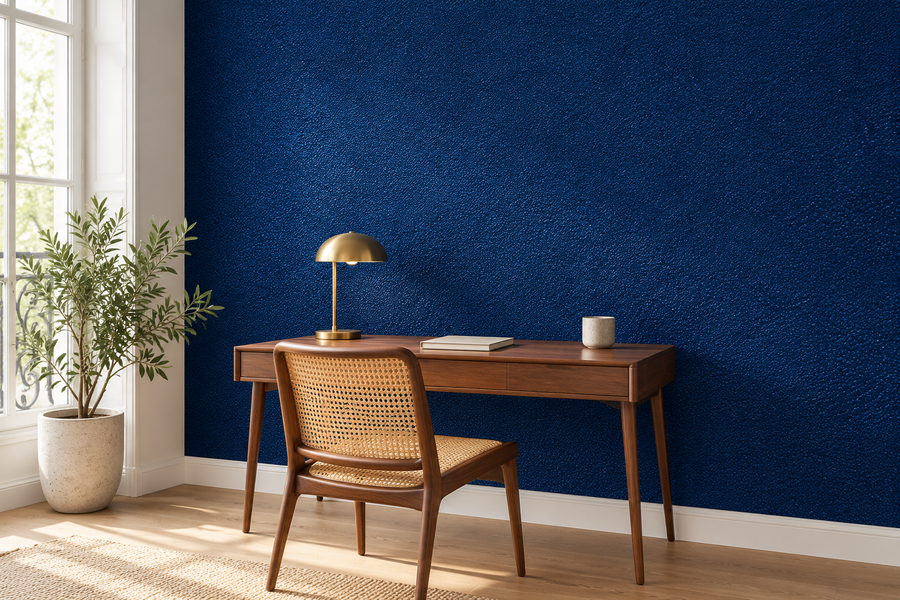 Maille de lin — Nuance 10, revêtement mural dans un bureau à domicile.